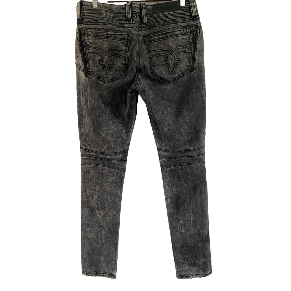 New Rock Revival‎ Mens Jeans 32x34 Sohan Moto Skinny Stretch Grey